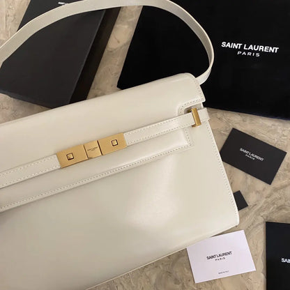 マンハッタン ミディアム ショッピングバッグ（箱入り）サンローラン レザー