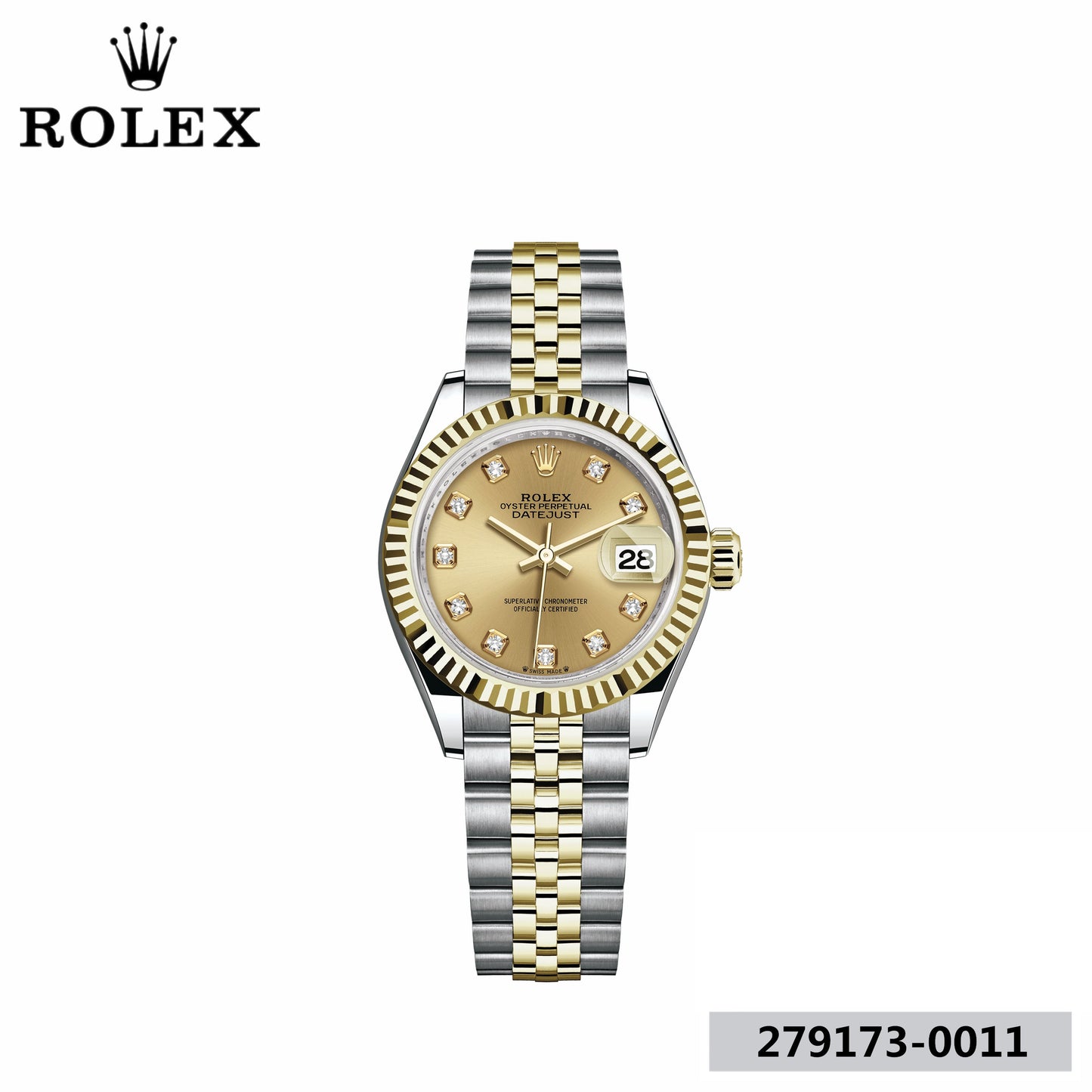 レディ デイトジャスト オイスター 28 mm オイスタースチール＆イエローゴールド