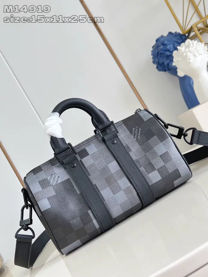 キーポル バンドリエール 25 バッグ ブラック ダモフラージュ ブラック キャンバス M14919 – LW413