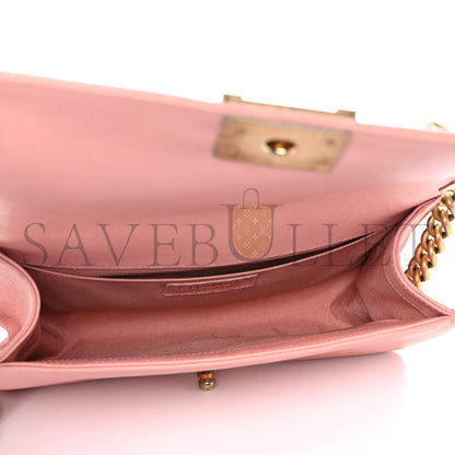 シャネル キャビア ミディアム キルティング ボーイ フラップ ピンク A01112 (25*15*8cm)