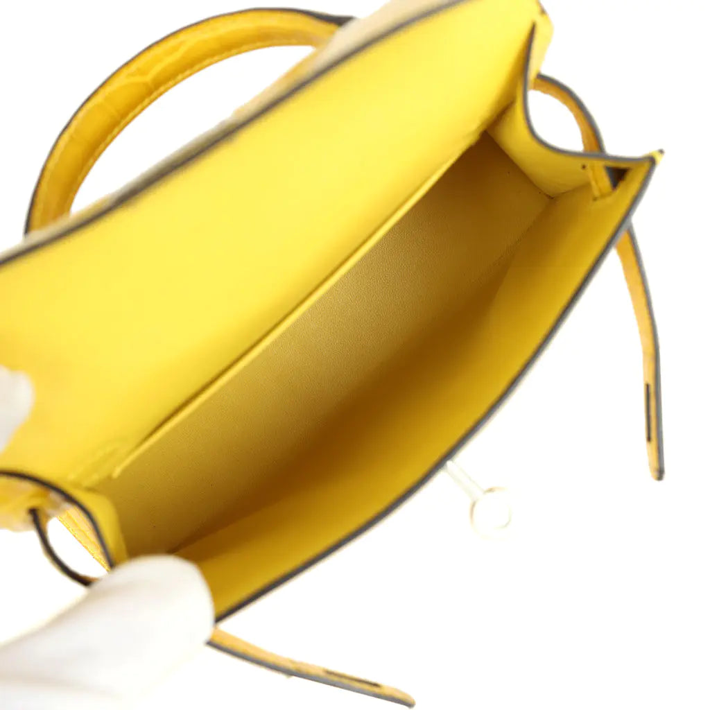 エルメス ケリー・セリエ 20 ミモザ シャイニーアリゲーター パラジウム金具