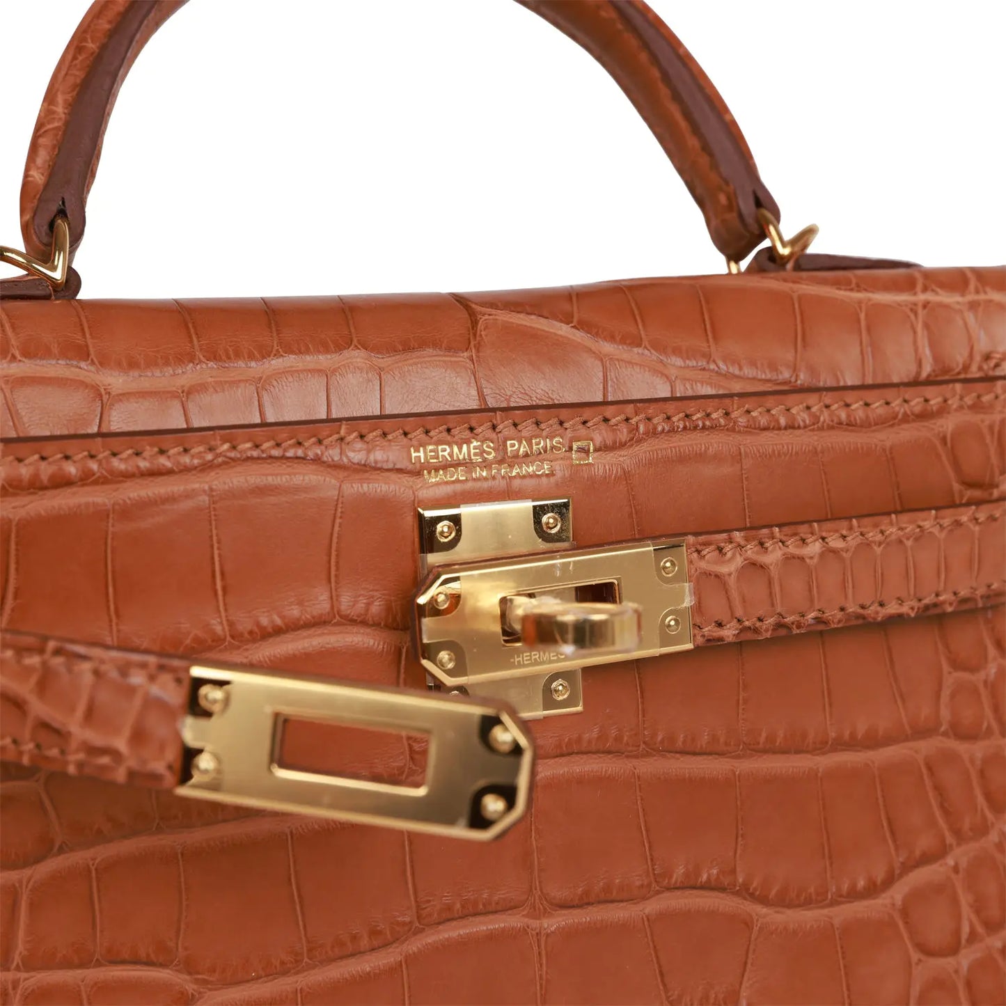 エルメス ケリーセリエ 20cm ゴールド マットアリゲーター ゴールド金具