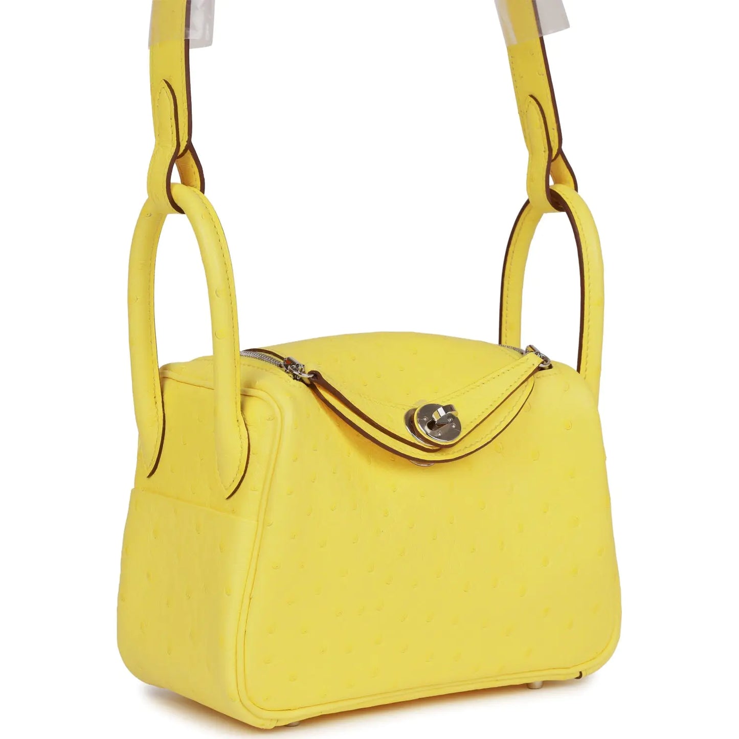 エルメス ミニ リンディ ジョーヌ シトロン オーストリッチ パラジウム金具