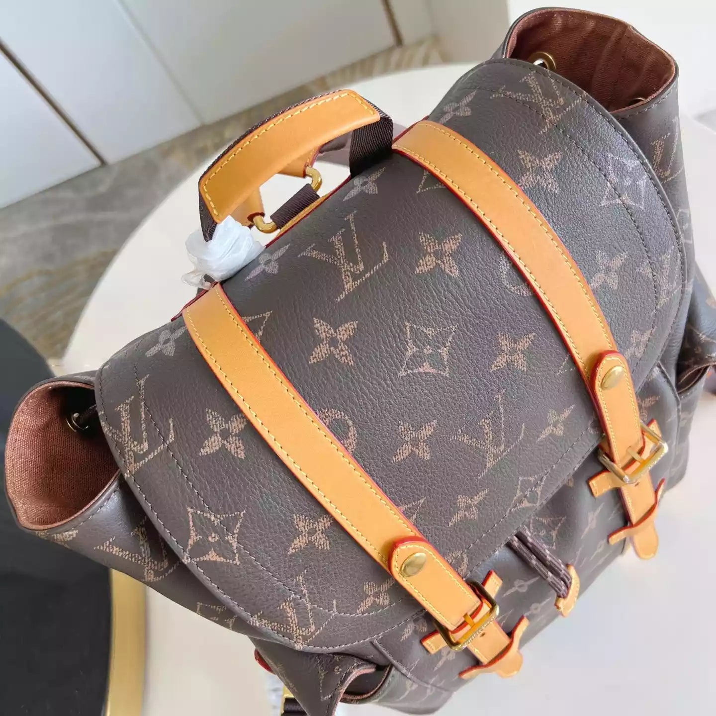 クリストファー MM バックパック ブラウン モノグラム カーフレザー M14038 – LW338