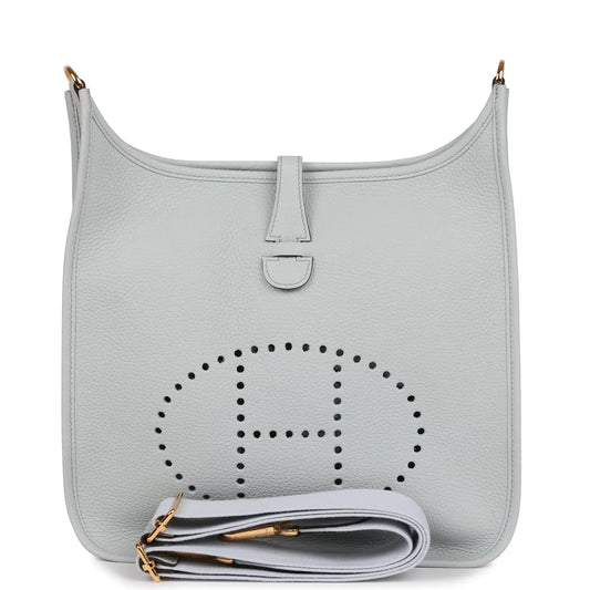 エルメス エヴリン III PM ブルー ペールクレマンス ゴールド金具