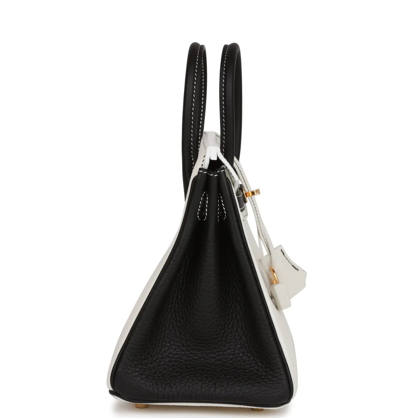 エルメス スペシャルオーダー（HSS）バーキン25 ホワイト＆ブラック クレマンス ゴールド金具