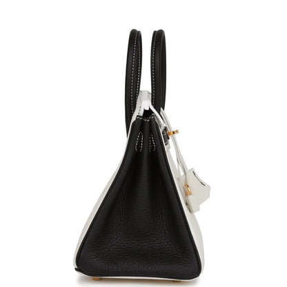 エルメス スペシャルオーダー（HSS）バーキン25 ホワイト＆ブラック クレマンス ゴールド金具