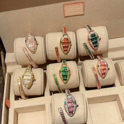 ブルガリ スネークブレスレット ダイヤモンド クラムシェルウォッチ