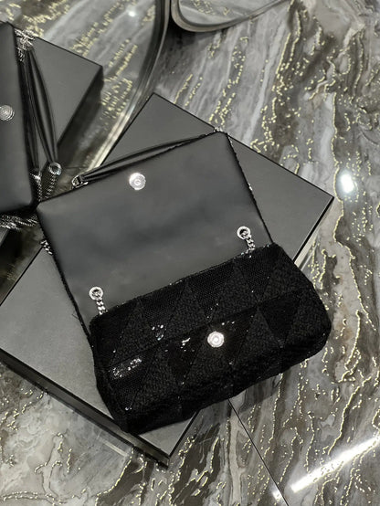 ジェイミー ミディアム チェーンバッグ カー リヴ ゴーシュ サテン＆レザー