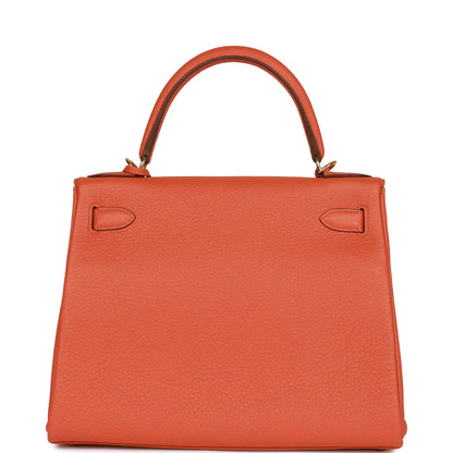 エルメス ケリー ルトゥール 28 オレンジ トゴ ゴールド金具