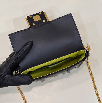 フェンディ スパンコール ミニバゲットバッグ