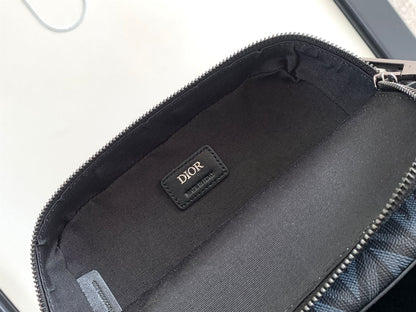 DIOR SAFARI BAG WITH STRAP BLACK CD DIAMOND CANVAS – DIO050