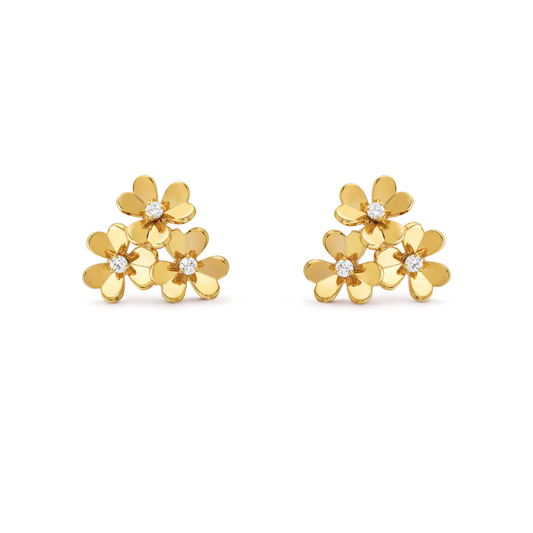 ヴァン クリーフ＆アーペルのフリヴォル イヤリング（3つの花、ミニスタイル）の新着商品