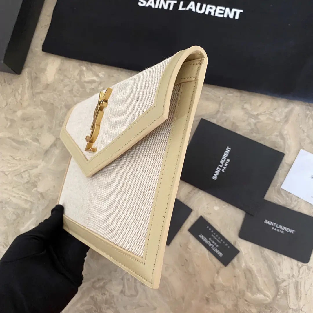 キャンバスとスムースレザーのアップタウンポーチ