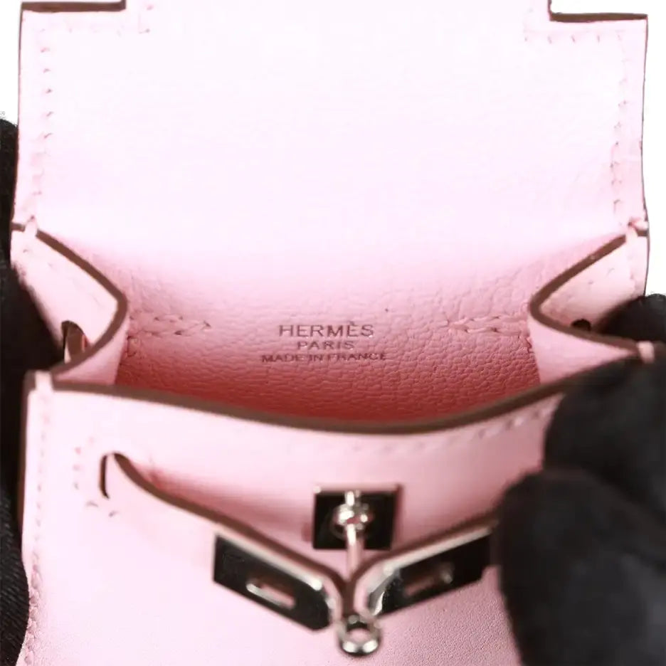 エルメス ローズサクラ タデラクト ミニケリーツイリー バッグチャーム パラジウム金具