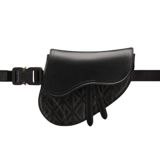 ディオール ミニ サドルバッグ ブラック CD ダイヤモンド キャンバス＆スムースカーフスキン – DIO007