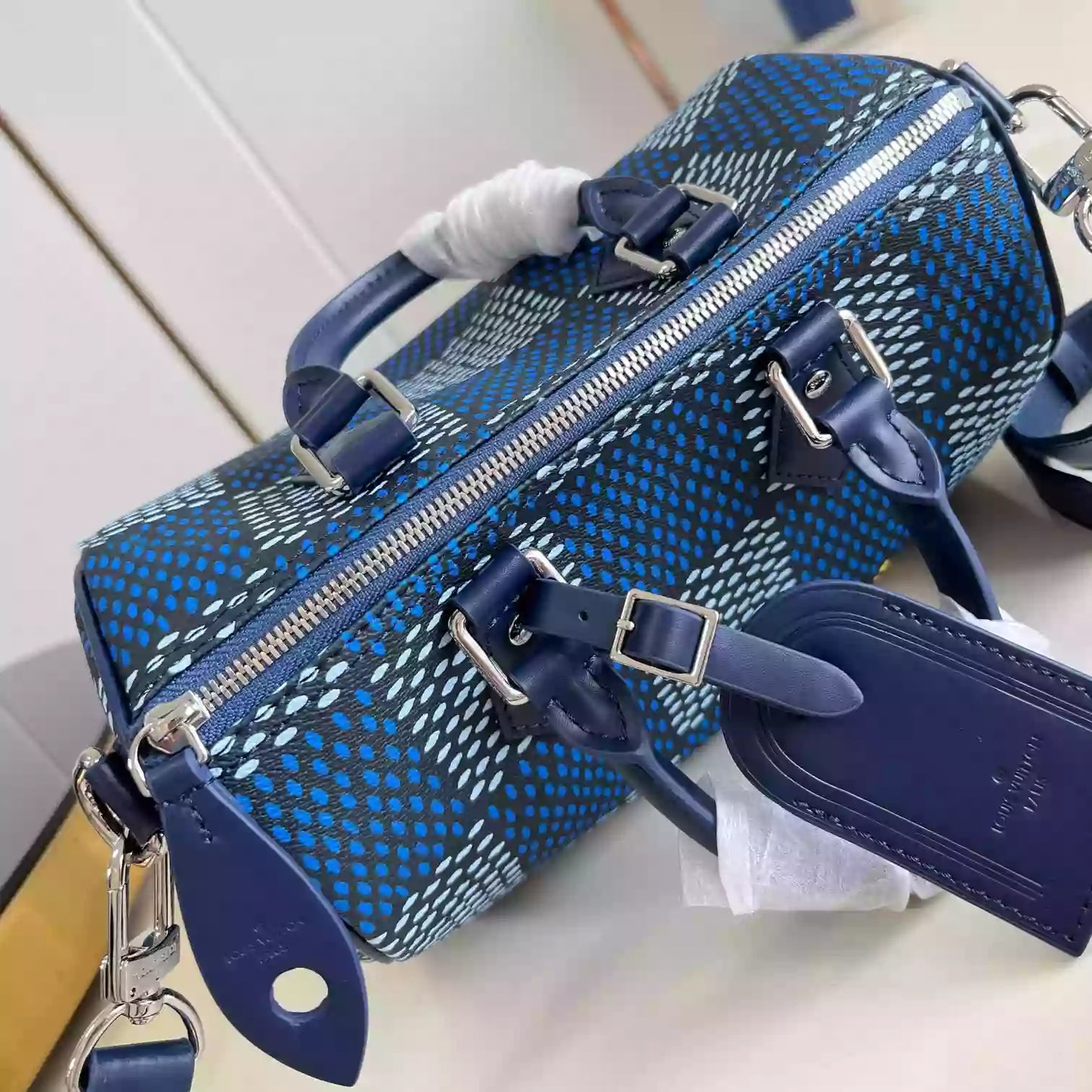 スピーディ 25 バンドリエール ブルー ダミエ ヘリテージ キャンバス N40691 – LW432