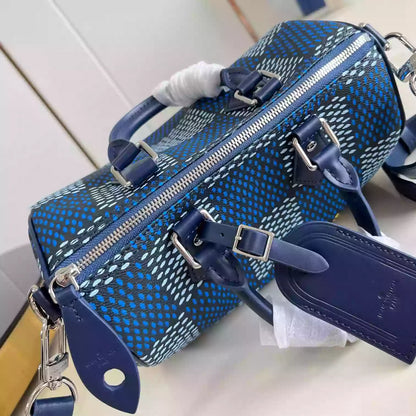 スピーディ 25 バンドリエール ブルー ダミエ ヘリテージ キャンバス N40691 – LW432