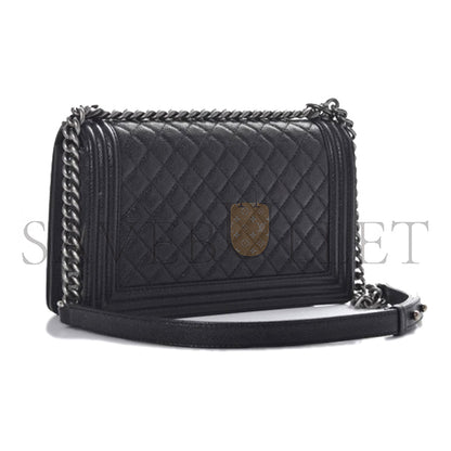 シャネル キャビア ラージ キルティング ボーイ フラップ ブラック A92193 Y83338 94305 (28*17.5*7.5cm)