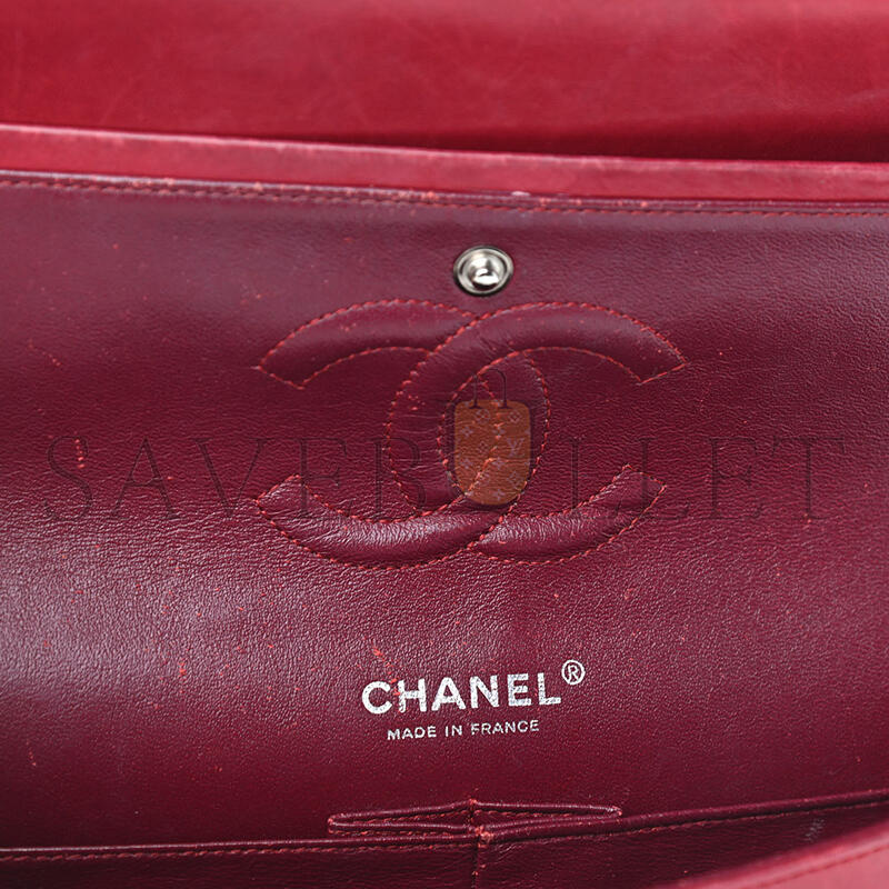 シャネル パテントカーフスキン キルティング ミディアム ダブルフラップ 903130 (25*15*6cm)