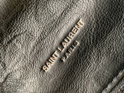 デニムとスムースレザーのパファーミディアムチェーンバッグ