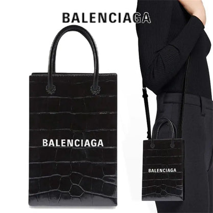 バレンシアガ クロコダイル ショルダーポーチShopping Phone Holder バッグ
