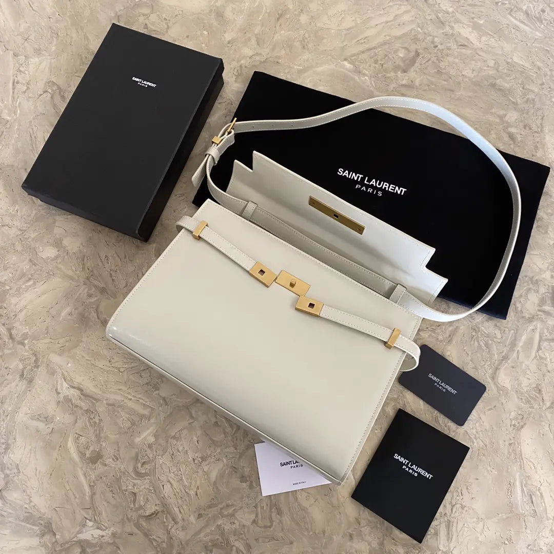 マンハッタン ミディアム ショッピングバッグ（箱入り）サンローラン レザー