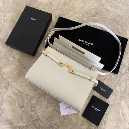 マンハッタン ミディアム ショッピングバッグ（箱入り）サンローラン レザー