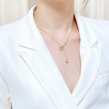 シャネル ダブルC 伸縮式鎖骨ネックレス