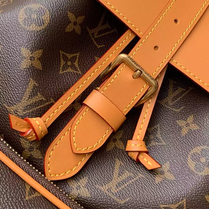 トリオ バックパック モノグラム ブラウン キャンバス ゴールドトーン – LW162