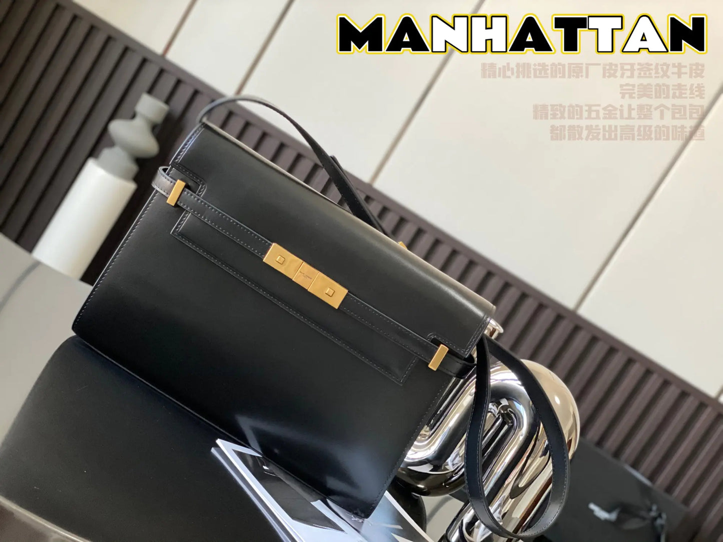 マンハッタン キャンバス＆レザー ショルダーバッグ