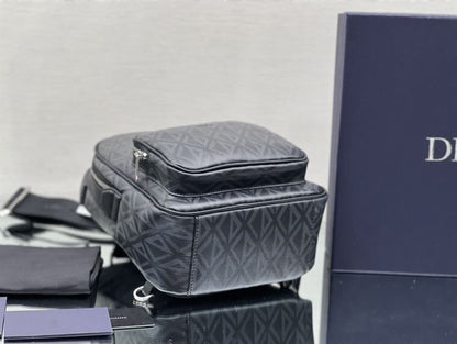 ディオール ミニ ライダー スリングバッグ ブラック CD ダイヤモンド キャンバス – DIO008