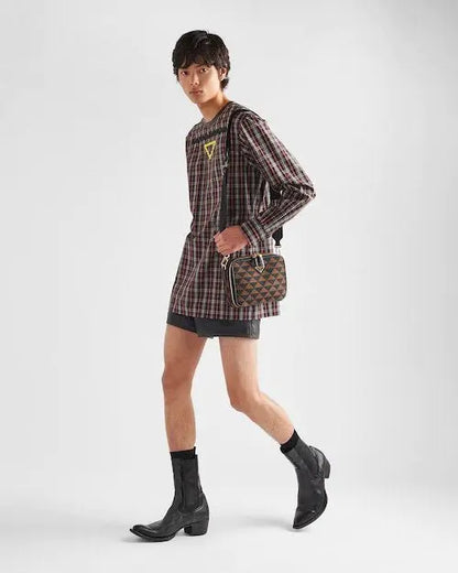 ★PRADA直営店★エンブロイダリー ファブリックバッグ