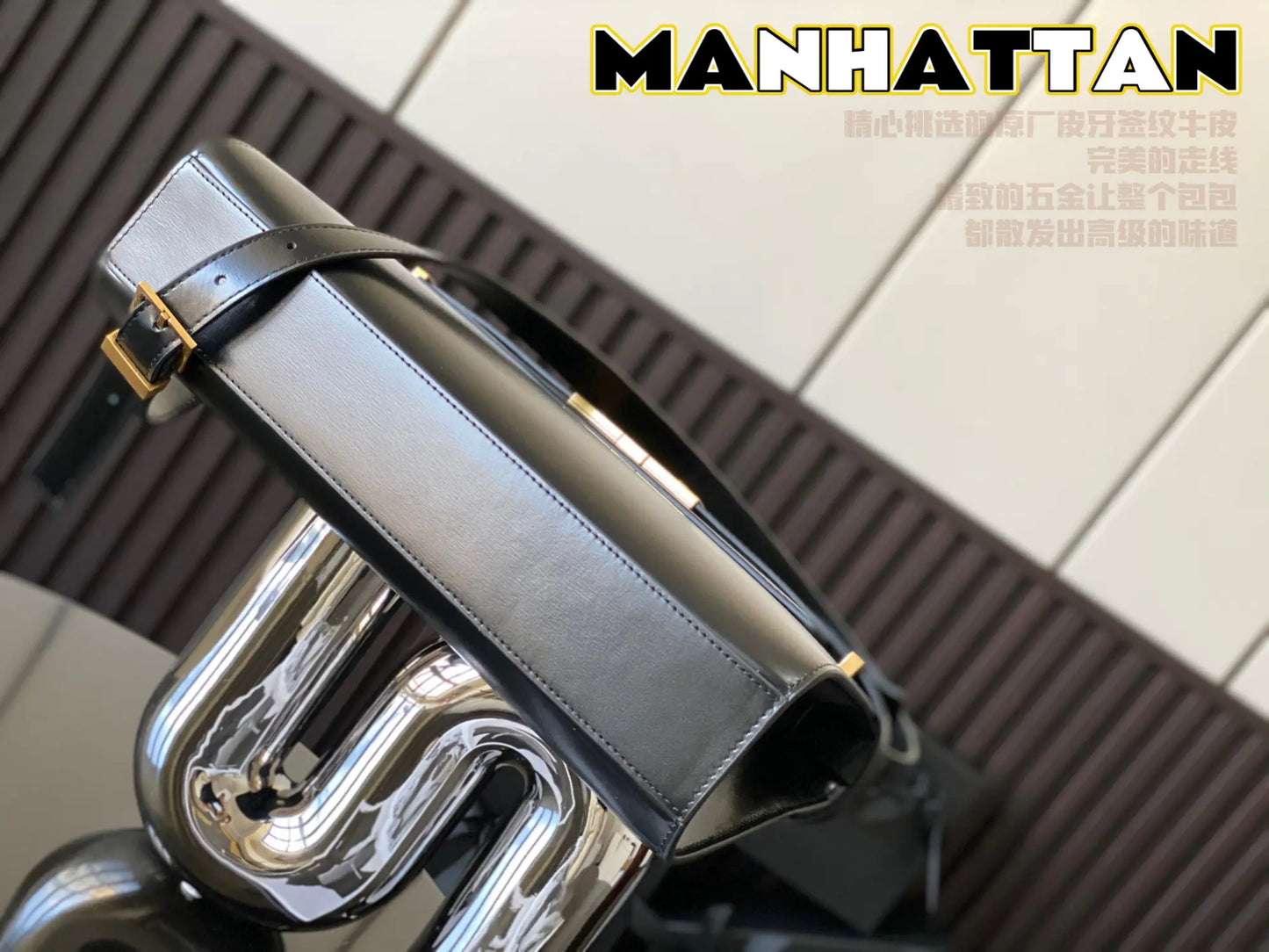 マンハッタン キャンバス＆レザー ショルダーバッグ