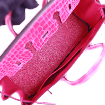 エルメス バーキン 25 ローズメキシコ シャイニー ポロサス クロコダイル パラジウム金具