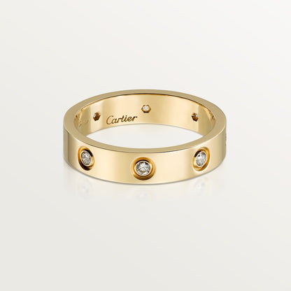 ラブウェディングバンド、8個のダイヤモンド