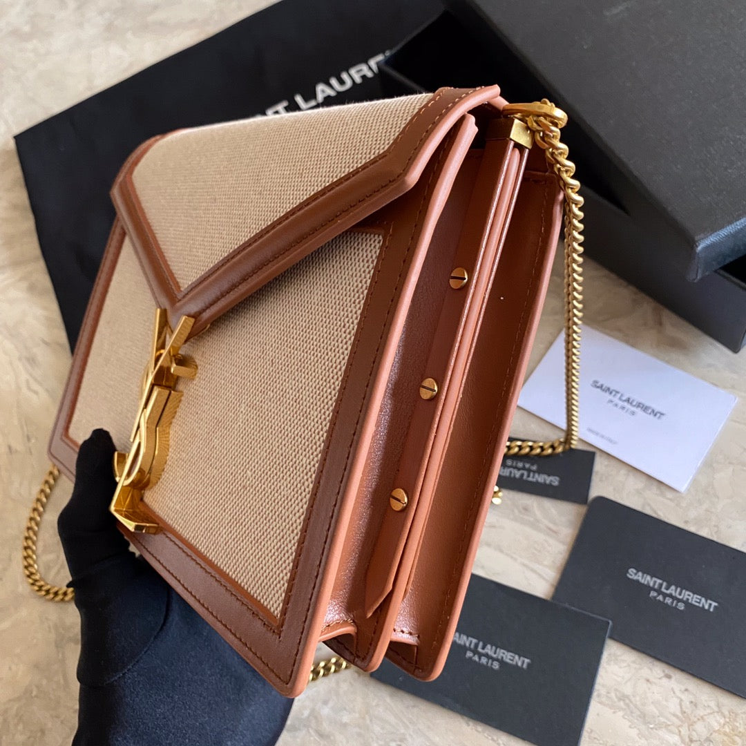 カサンドラ モノグラム クラスプバッグ（キャンバス＆スムースレザー）