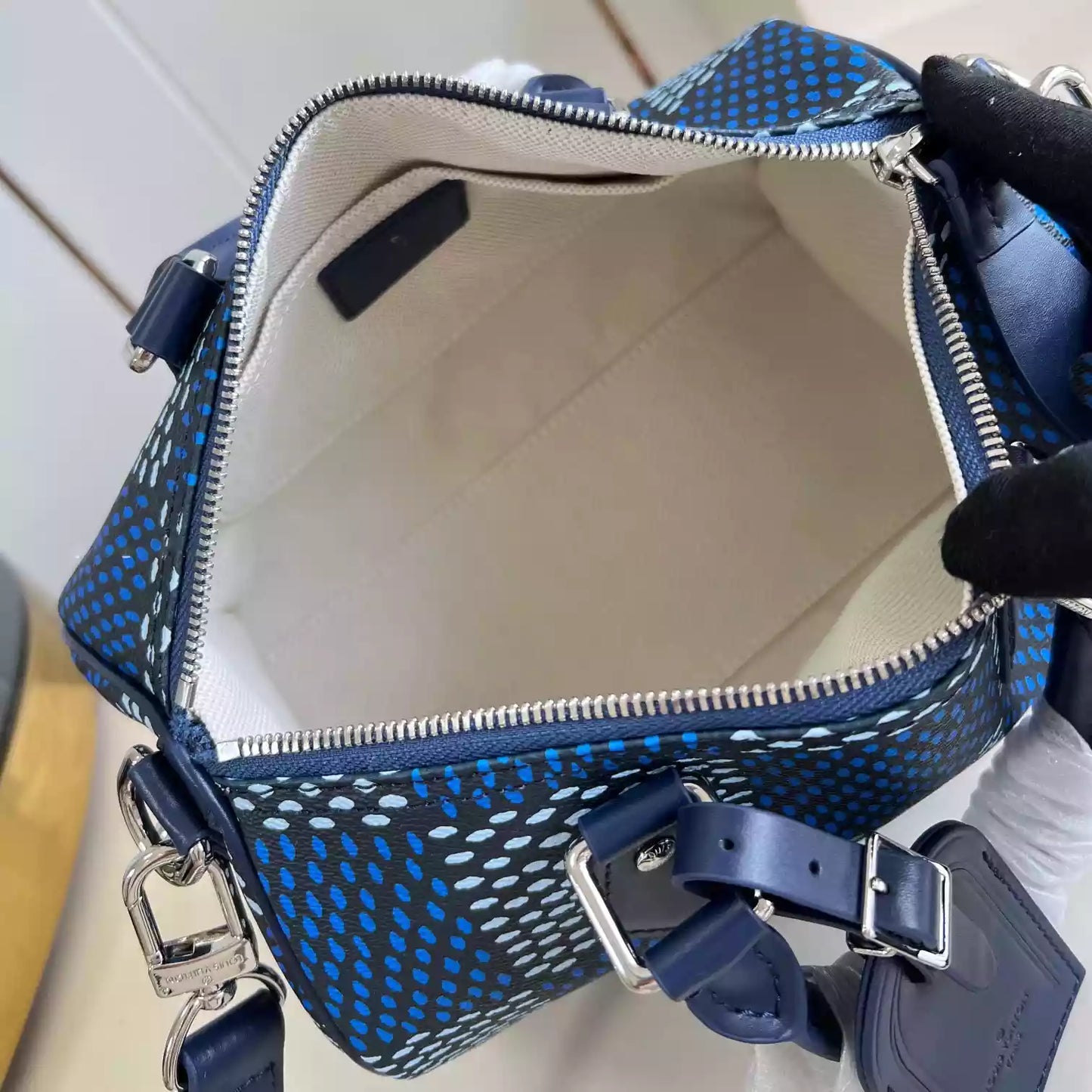 スピーディ 25 バンドリエール ブルー ダミエ ヘリテージ キャンバス N40691 – LW432