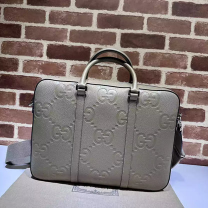 グッチ ジャンボ GGブリーフケース ドキュメントバッグ ブラウンレザー – BG072