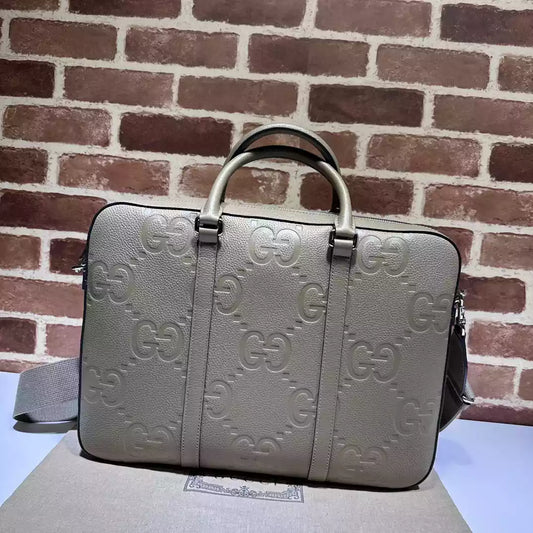 グッチ ジャンボ GGブリーフケース ドキュメントバッグ ブラウンレザー – BG072
