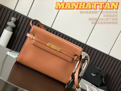 マンハッタン キャンバス＆レザー ショルダーバッグ