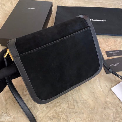 ソルフェリーノ ミディアム ソフトサッチェル（スエード＆スムースレザー）