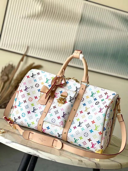 LV タカシ・ムラカミ キーポル・バンドリエール 45 バッグ（マルチカラーモノグラムキャンバス） – LW175