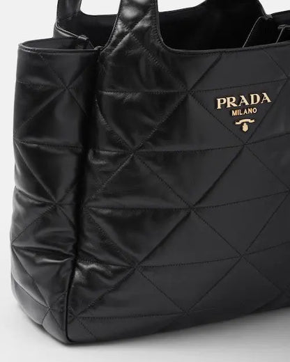 ★PRADA直営店★トップステッチ ラージ レザー トートバッグ