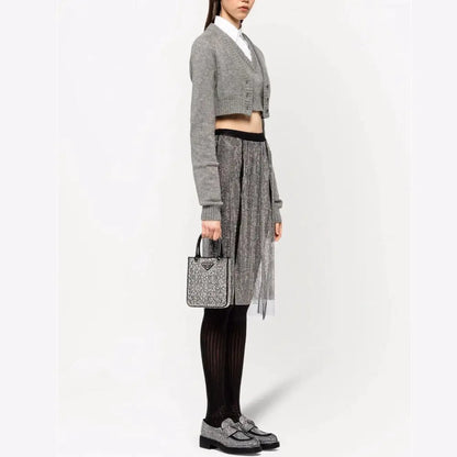 早い者勝ち!【PRADA】キラキラ女子力コーデUP☆クリスタルトート