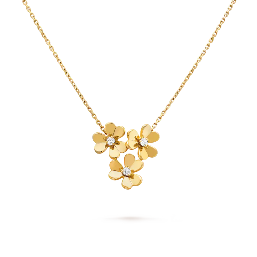 ヴァン クリーフ＆アーペルの新作フリヴォル ペンダント、3 つの花、ミニ スタイル