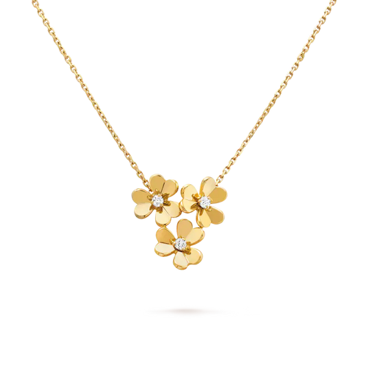 ヴァン クリーフ＆アーペルの新作フリヴォル ペンダント、3 つの花、ミニ スタイル