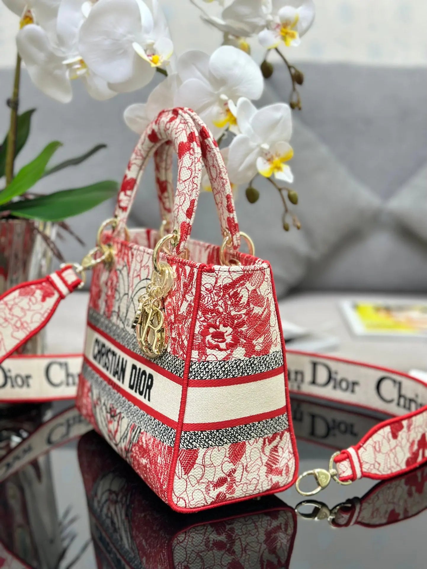 クリスチャン ディオール ミディアム レディ D ライト バッグ