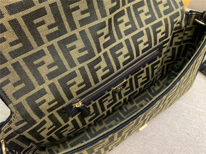 フェンディ バゲット ジャカード FF ラージ ブラウン/ブラック バッグ