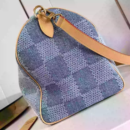 スピーディ 40 バンドリエール ブルー ダミエ デニム 3D N40701- LW377